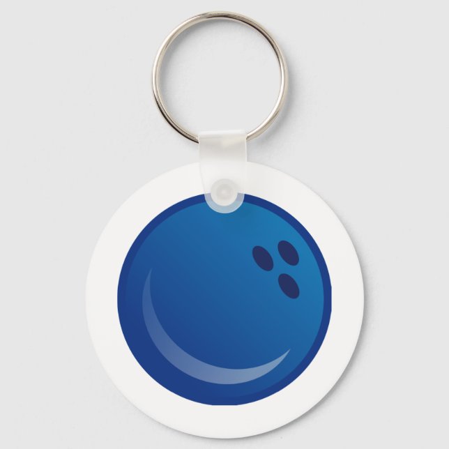 Blue Bowling Ball Keychain (Front)