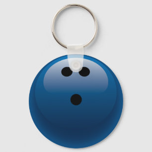 BLUE BOWLING BALL KEYCHAIN
