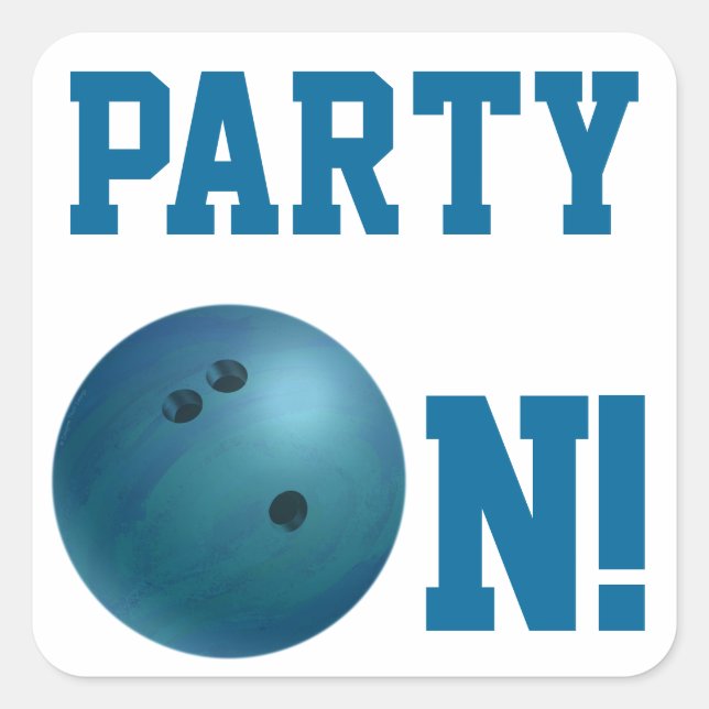 Blue Bowling Ball Party sur Sticker (Devant)