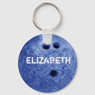 Blue Bowling Custom Ball Keychain