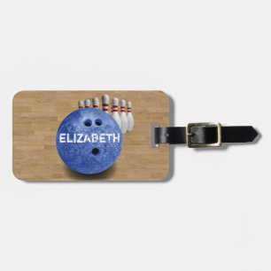 Blue Bowling Custom Ball Luggage Bag Luggage Tag