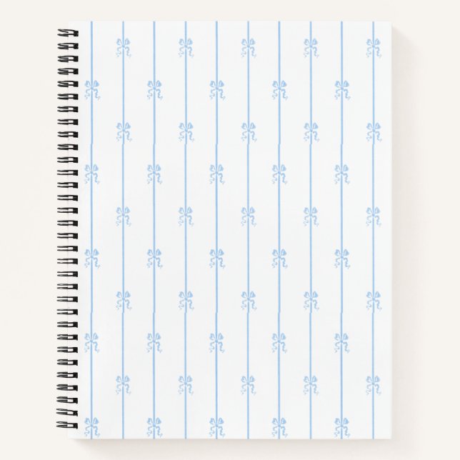 Blue Bows and Stripes Notebook (Front)