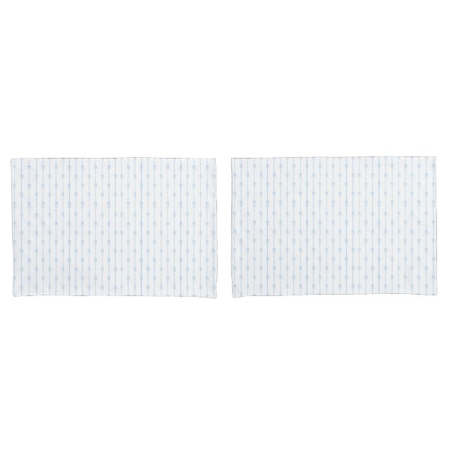 Blue Bows and Stripes Pillowcase (Front-Set)