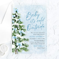 Blue Bows Baby It's Cold Outside Baby Shower