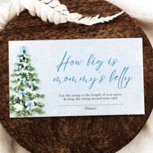 Blue Bows Christmas How Big is Mommy's Belly Game Enclosure Card