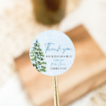 Blue Bows Christmas Tree Girl Winter Baby Shower Classic Round Sticker<br><div class="desc">The Blue Bows Christmas Tree Girl Winter Baby Shower Classic Sticker adds a whimsical touch to your winter-themed baby shower! Featuring a delicate blue bow and a festive Christmas tree, this sticker is perfect for celebrating a baby girl in cozy, seasonal style. Use it on favours, invites, or decor items...</div>