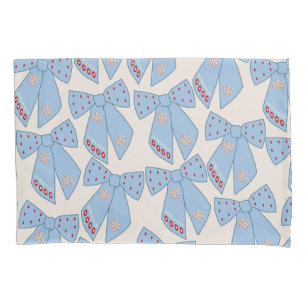 Blue Bows Coquette Pillowcase