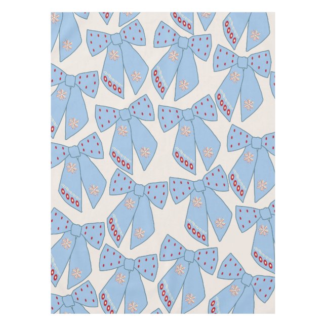 Blue Bows Coquette Tablecloth (Front)