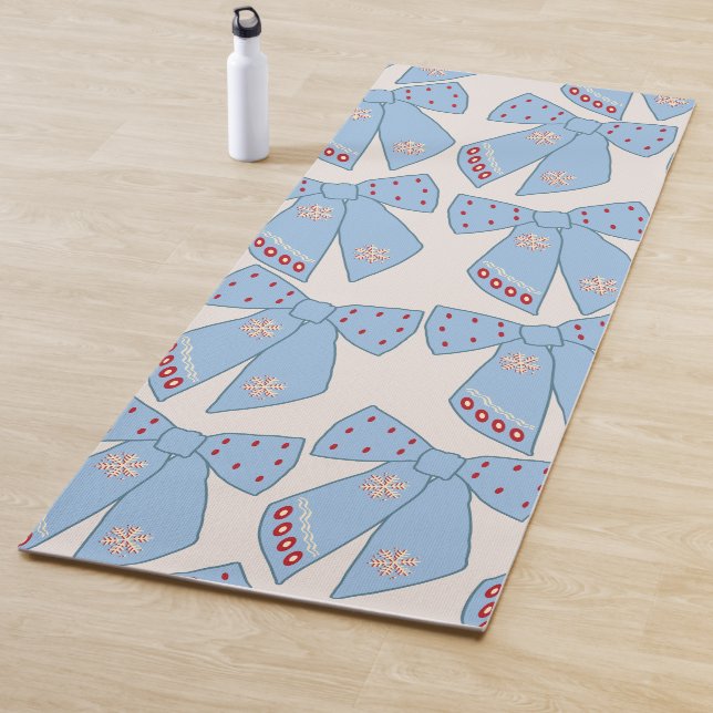 Blue Bows Coquette Yoga Mat (In Situ)