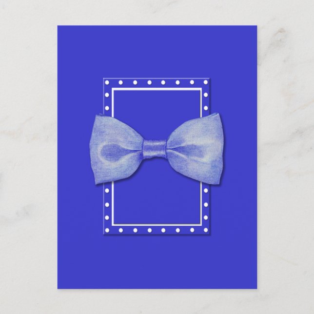 Blue Bowtie blue Postcard (Front)