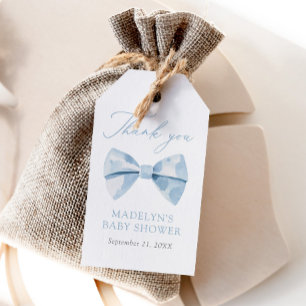 Blue Bowtie Boy Baby Shower Gift Tags