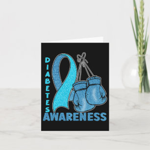 Blue Boxing Gloves Ribbon Diabetes Awareness 1 Card