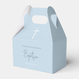 Blue Boy Baby Calligraphy Baptism Favor Box