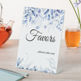 Blue Boy Baby Shower Floral Drop Favours Pedestal Sign