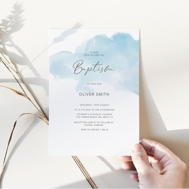 Blue Boy Baptism Invite. First Holy Communion Invitation (Creator Uploaded)