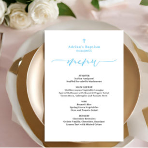 Blue Boy Baptism Menu