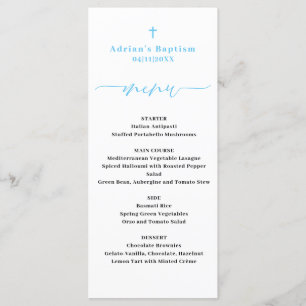 Blue Boy Baptism Menu