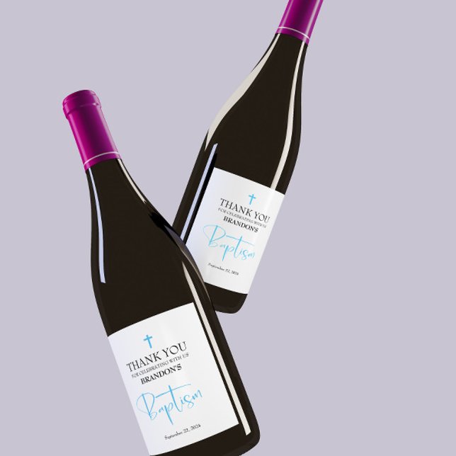 Blue Boy Baptism Wine Label (Creator Uploaded)