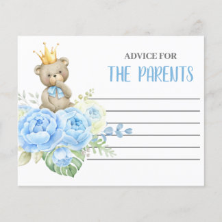 Blue Boy Bear Conseil pour la carte Parents