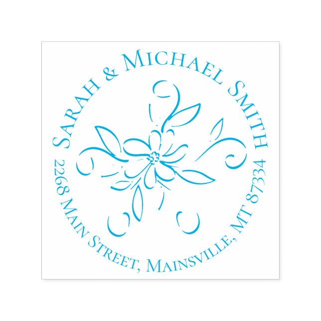 Blue Boy Birth Announcement SImple Vintage Self-inking Stamp (Design)