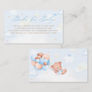 Blue Boy Boho Teddy Bear Balloon Books for Baby Enclosure Card