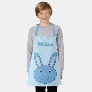 Blue Boy Bunny Face Spring Easter Custom Apron