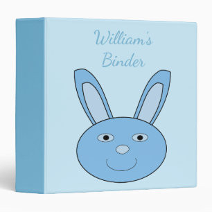 Blue Boy Bunny Face Spring Easter Custom Binder