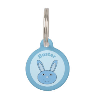Blue Boy Bunny Face Spring Easter Custom Pet Tag