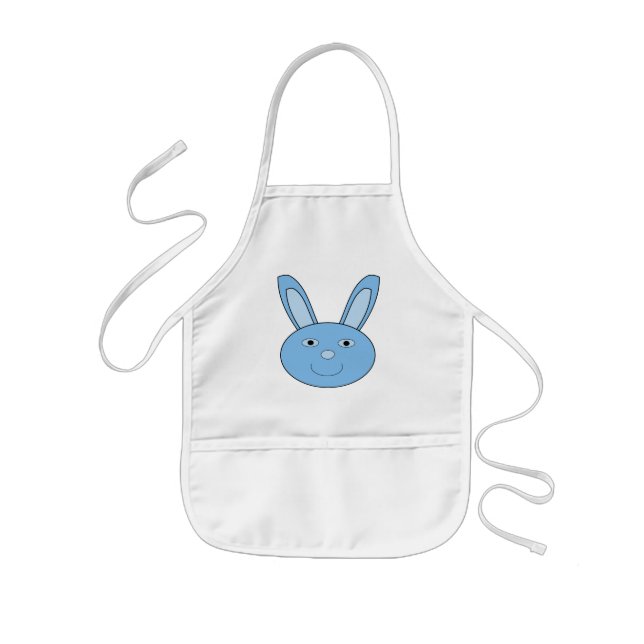 Blue Boy Bunny Face Spring Easter Kids Apron (Front)
