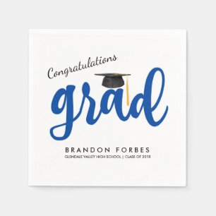 Blue Boy Congrats Grad Class of 2018 Graduation Napkin