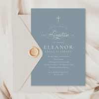 Blue Boy Elegant Cross Calligraphy Baptism