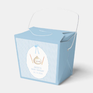 Blue Boy Kawaii Bow Asian Dumpling Baby Shower Favor Box