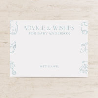 Blue Boy Minimal Baby Shower Advice and Wishes