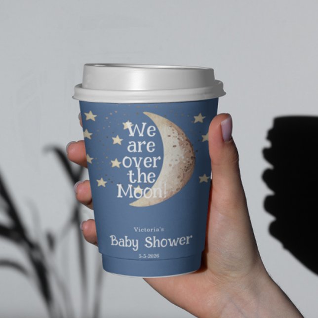 Blue Boy Moon Baby Shower  Paper Cups (Creator Uploaded)
