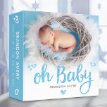 Blue Boy Oh Baby Sweet Modern Keepsake Photo Binder<br><div class="desc">“Oh baby.” A playful visual of baby blue, sparkly, glitter script handwriting and hearts against the photo of your choice, helps showcase all the photos of your new baby. Spread love and joy whenever you use this stylish and modern, personalized baby photo album. Proudly print and display all your photos...</div>