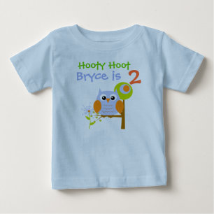 Blue Boy Owl Personalized Birthday T-shirt