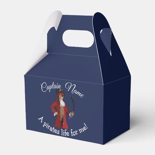 Blue Boy Pirate  Favor Box (Back Side)