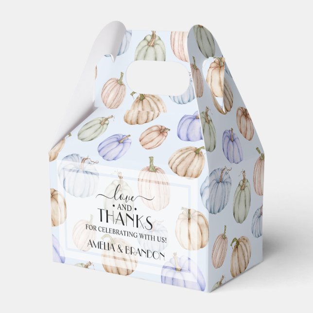 Blue Boy Pumpkins Baby Shower Large Favour Box (Front Side)