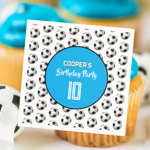 Blue Boy Soccer Birthday Party Napkin