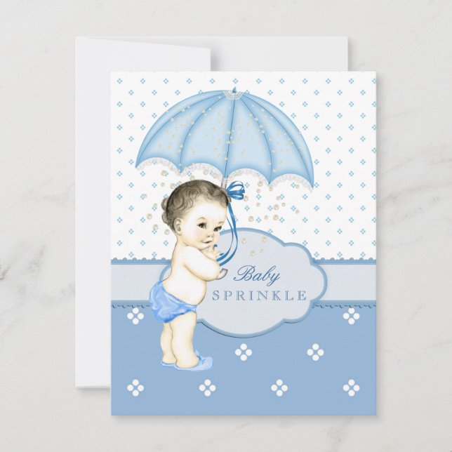 Blue Boy Sprinkle Baby Shower Invitation (Front)