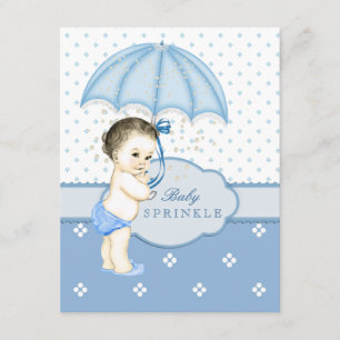 Blue Boy Sprinkle Baby Shower Invitation