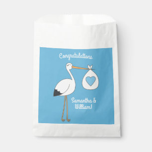 Blue Boy Stork Baby Shower Favour Bag