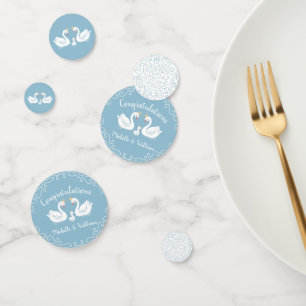Blue Boy Swan Baby Shower Confetti