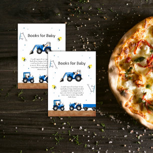Blue Boy Under Construction Books For Baby Shower Enclosure Card