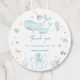Blue Boy Under the Sea Baby Shower Favour Tags