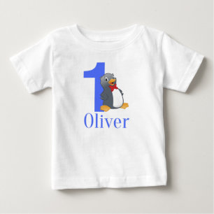 Blue Boys 1st Birthday - Oliver Birthday Baby T-Shirt