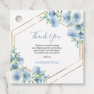 Blue Boys Baptism Favour Tags