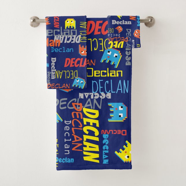 Blue boys nom pixel alien graphique Declan serviet (En situation)