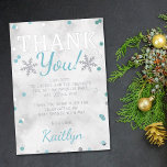 Blue Boy's Winter Christmas Baby Shower Thank You<br><div class="desc">Celebrate in style with these sweet and very trendy real foil pressed baby shower invitations. This design is easy to personalize with your special event wording and your guests will be thrilled when they receive these fabulous invites.</div>