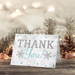Blue Boy's Winter Christmas Baby Shower Thank You<br><div class="desc">Say thank you in style with these trendy baby shower thank you cards. The template wording is easy to personalize and your family and friends will be thrilled when they receive these fabulous thank yous.</div>